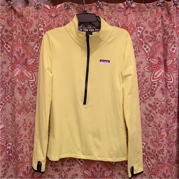 {PINK VICTORIAS SECRET} Workout Quarter ZIP NWT - Picture 4 of 6